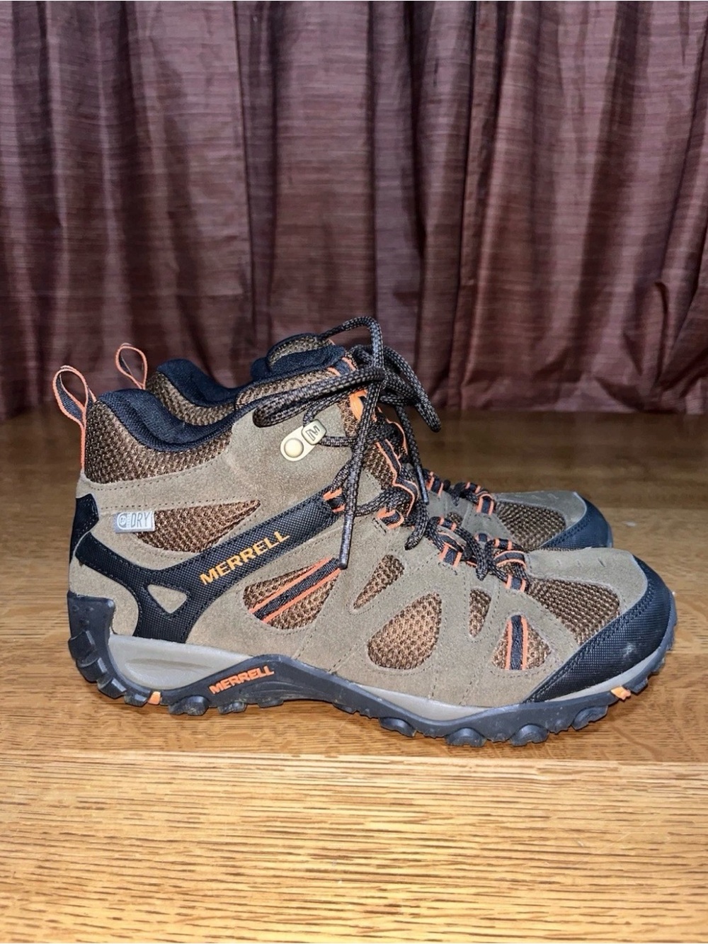 Merrell Mens Deverta Mid Vent J375804C Brown Waterproof Hiking Boot Sz 8